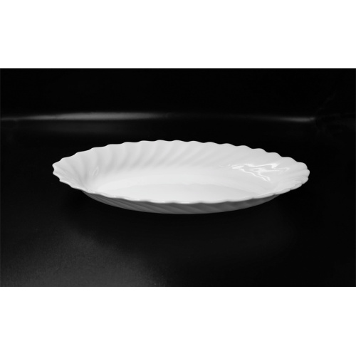 Nachhaltiges Zuhause weiße Opal -Glaswaren -Teller Abendessen Sets