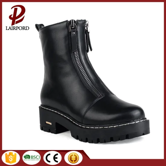 special design double zipper ladies short boots