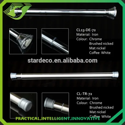 Z194 high quality aluminium alloy shower curtain rail / shower metal curtain finials for South American market