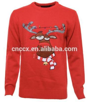 17HLC-C027 red reindeer sweater Xmas funny sweater Unisex