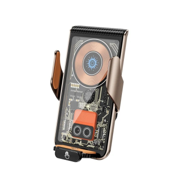 Transparent Wireless Car Charger Holder 15W Fast Charging Auto Clamp Mount for All Phones
