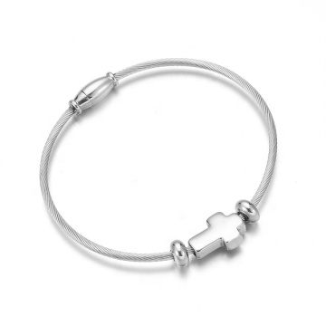 Yiwu Aceon Stainless Steel Twist Cable Wire Bracelet with Oval Stick Clasp