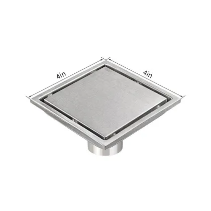 110mm Invisible Floor Drain - Stainless Steel Chrome Square Shower Drain
