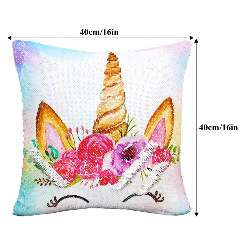 Unicorn Theme Reversible Sequin Pillow 4