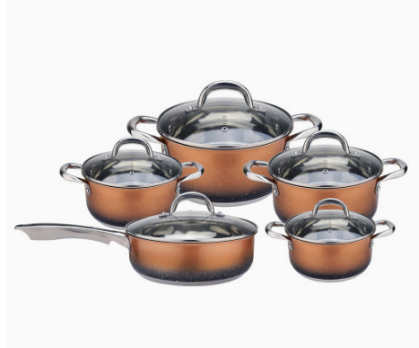 "Elevate Your Culinary Experience with Beautiful 11pcs Stainless Steel Cookware Sets"