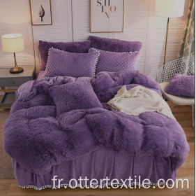 ensemble de housse de couette shaggy en peluche de luxe