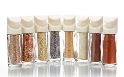 8PCS Magnetic Spice Rack Set Rotary Condiment Seasoning Bottles Rack Plastic Rotating Seasoning Spices Cooking Tools