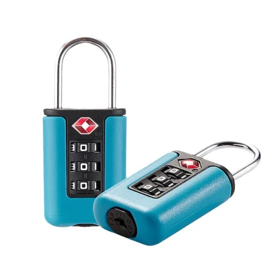 Customizable Multi-Color TSA Approved Travel Lock for Backpacks and Luggage with 3-Digit Combination - Blue