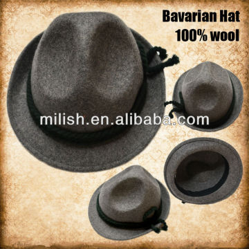 WH-0002 100% wool felt top hat/ Bayern German Wool Bavarian Traditional Hats