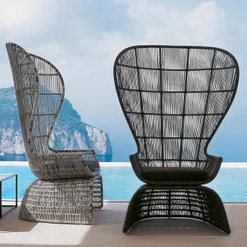 Modern Wicker Outdoor Furniture: High Back Patio Chairs for Poolside and Garden