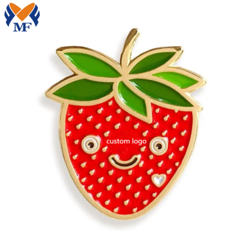 Insignia de encargo del Pin de la fresa de la fruta del logotipo del metal