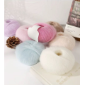 OEM/ODM DIY 30% seda de morera 70% hilo mezclado de Mohair superfino tejido a mano bufanda tipo Jersey patrón teñido Anti-Pilling