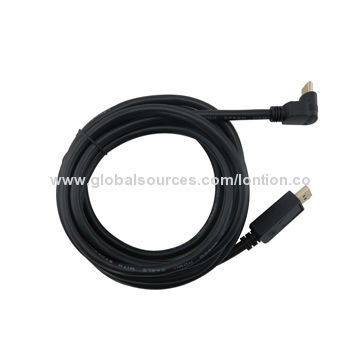 DisplayPort M to HDMI M Right Angle Cable with 1,080P Resolution