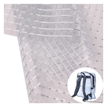 510gsm Crystal Clear PVC Tarpaulin: Durable, Transparent Mesh Backpack Fabric for Dust-Free Bag Storage