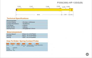 Pogo Pin High-current Probe P350(300) Series for Electronic Test