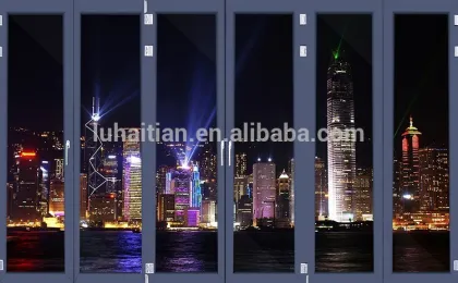 Latest design wooden doors upvc bi-folding door with sound insulation