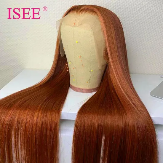 ISEE Pre Plucked HD Transparent Swiss Lace Closure Front Wig Indian Human Virgin Remy Hair Cuticle Aligned Lace Front Wig