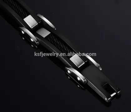 Top Quality Link Bracelet Men Jewelry Black Bracelet With Wire Bracelet Jewelry 2016