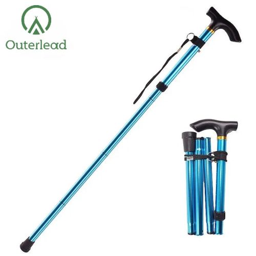 walking sticks for hiking Trekking Poles Aviation Aluminum Custom 5 Section Telescopic Manufactory