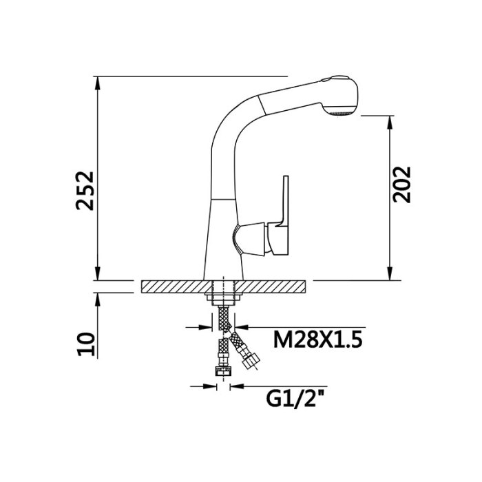 Contemporary 40mm single handle faucet