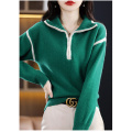 Turtleneck pullover zipper sweater woman