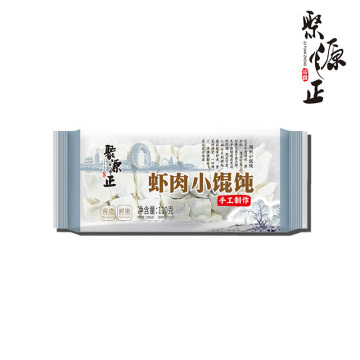 Маленькие вонтоны из свежих креветок и свинины ручной работы, приготовленные вручную