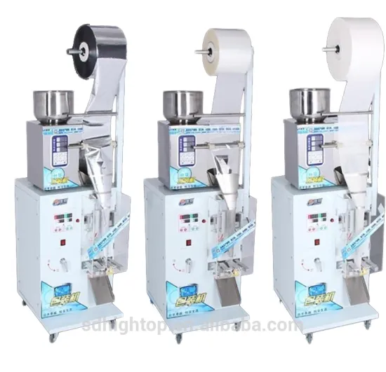 Automatic weighing particles drug powder desiccant filter paper teabag trilateral sealing machine