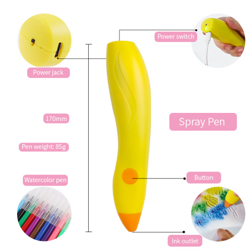 JSK-PT01 stylos à aérographe à stylo en spray rechargeable pour enfants