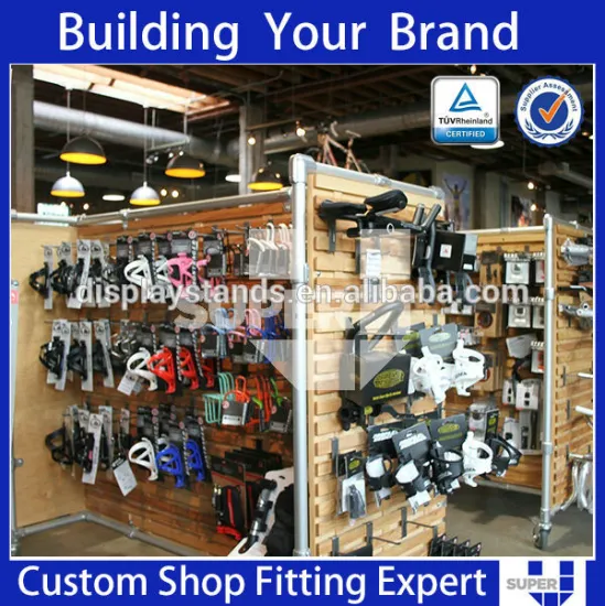 promotion wooden slatwall durable hardware shop design