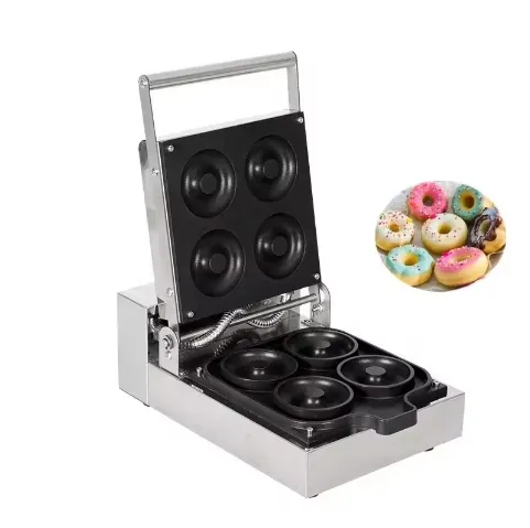 Professional Mini Donut Maker: 4-Hole Electric Machine for Commercial and Non-Stick Pan Donut Baking