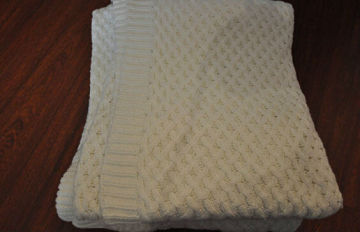 Cream Knit Heavy Throw Blanket
