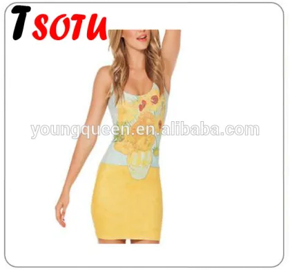 YJB17 Sunflower dress yellow bag hip skirt summer latest long skirt design fancy skirt top designs