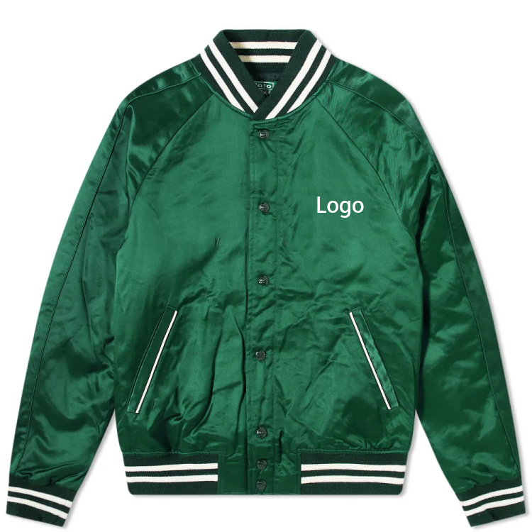 Fabriksgrossist Custom Satin Baseball Varsity Jacka