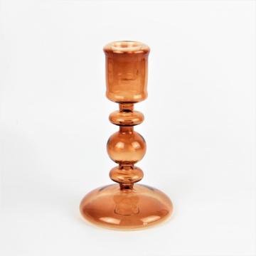 Double Wall Colored Luxury Home Decora Glass Candlestick