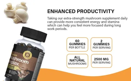 10 Mushroom Gummies Energy Immune Defense Brain Focus
