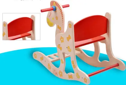 Cartoon lovely increase Trojan rocking chair wood toy