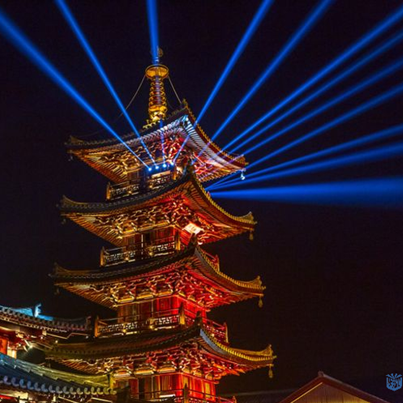 Outdoor strong beam lighting stage