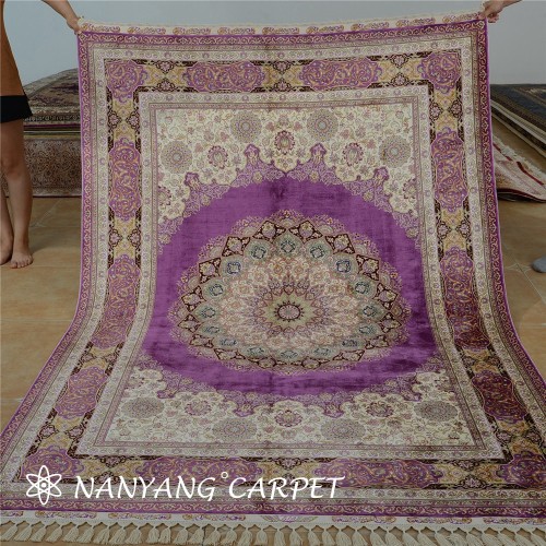 5.5'x8' Purple  Persian Carpet Tabriz Rug