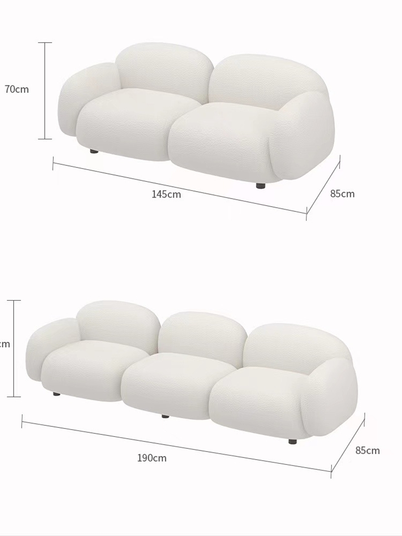 Modern White Loveseats Sofa