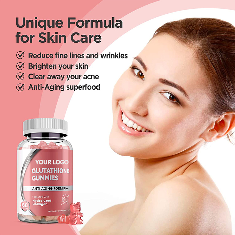 Private Label Skin whitening glutathione gummies for reduce dark spots Collagen peptide glutathione Gummy with Alpha Lipoic Acid