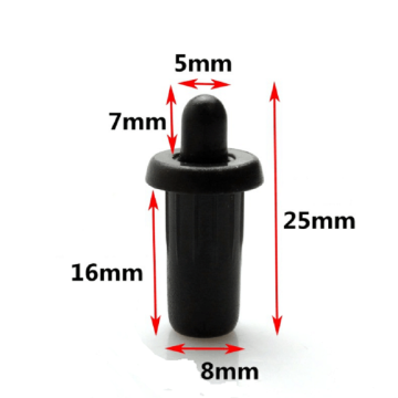 黒いプラスチック家具キャビネットバッファー-25mm