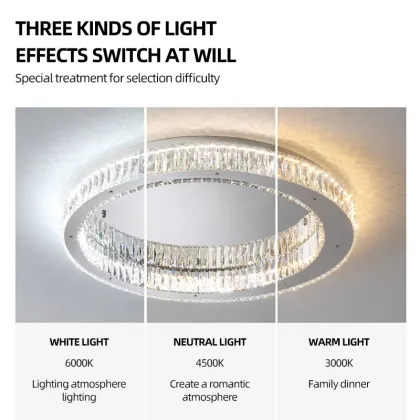 Modern Designer Super Thin Ceiling Lamp: Stainless Steel with Crystal