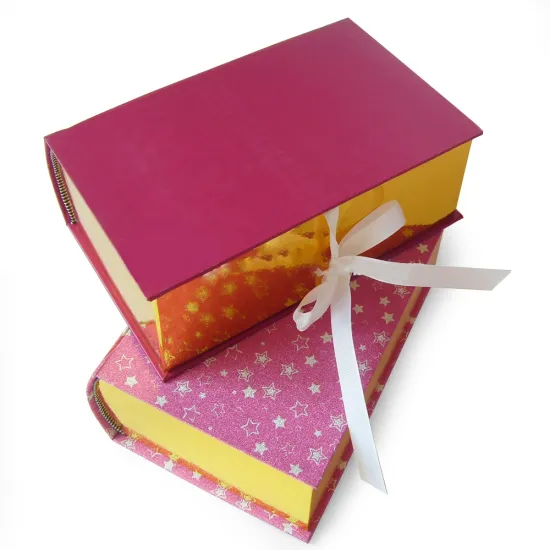 Glitter Book Shaped Candy Box With Gold Edge
