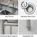 Commercial Stainless Steel Sink with 3 Sizes Bracket Faucet Drain System