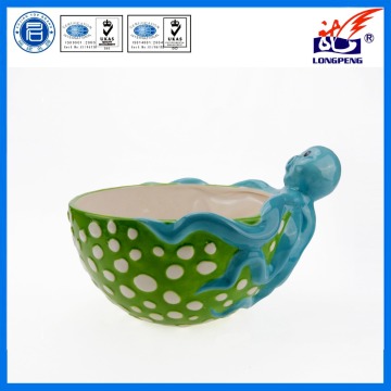 Ceramic Ocean Series 3D Hand-Painted Animal Shape Cartoon Ceramic Bowl,Unique Cute Octopus Shaped Ceramic Bowl