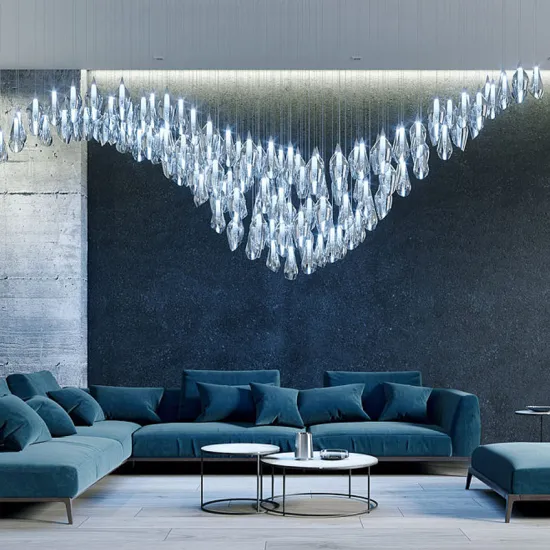 Custom Hanging Glass LED Chandelier for Modern Indoor Decoration