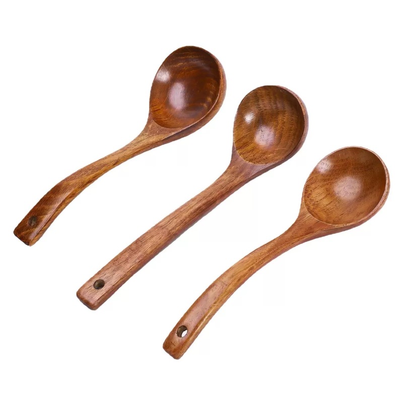 Large wooden soup spoon