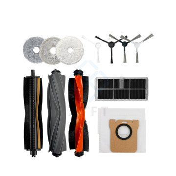 Comprehensive Replacement Accessories for Dreame X30/X30 PRO Robotic Vacuum Cleaner: Rubber Brush Roller, HEPA Filter Cartridge, Cloth Dust Bag & Edge Brush