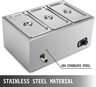 Catering Cooking Equipment Commercial Bain Marie for Sale with Three Pans