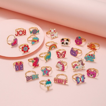 Anello per bambini di unicorno panda unicorno